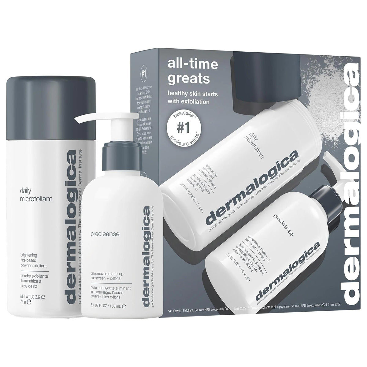 Dermalogica All-Time Greats Skincare Set: Cleanse, Exfoliate & Brighten Γ Vegan & Cruelty-Free for Acne & Uneven Texture by Beauty Care Bag