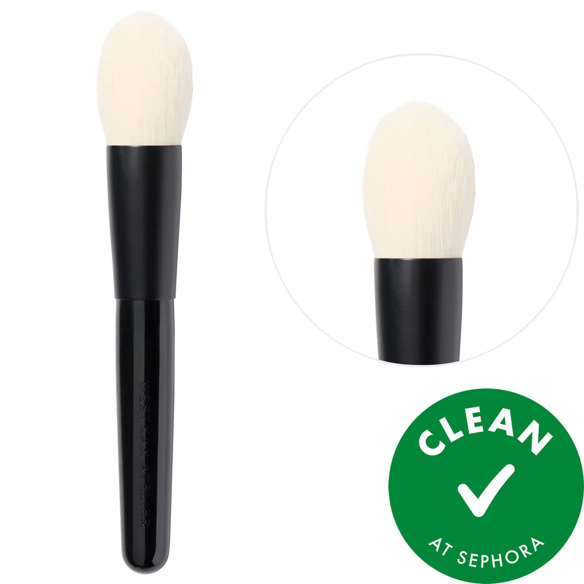 Clean Powder Brush II tapered vegan makeup brush for blush, contour and bronzer