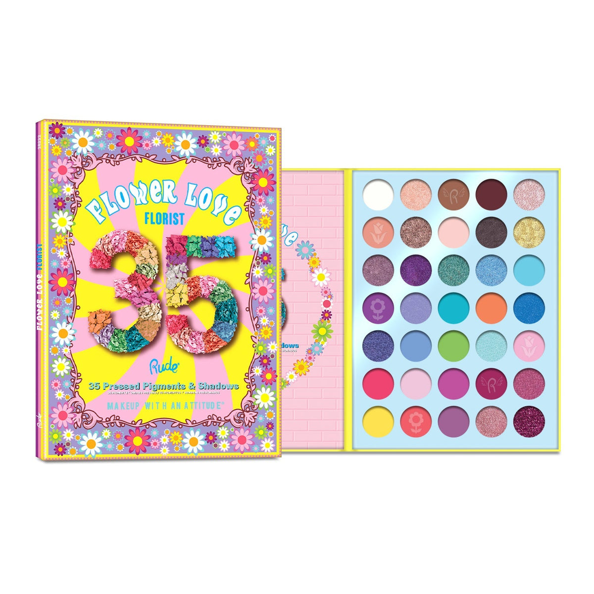 RUDE Flower Love 35 Pressed Pigment & Shadows - Florist by Avera Group