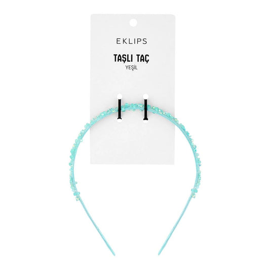 Eklips Jeweled Headband in Green for Elegant Styling by Beauty Care Bag
