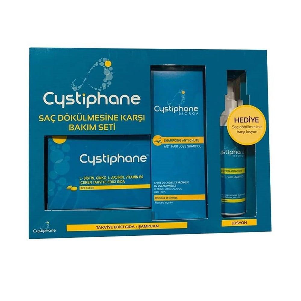 Cystiphane Hair Care Set - Anti-Hair Loss Treatment with Dietary Supplement, Shampoo & Lotion by Beauty Care Bag