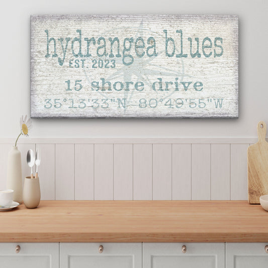 Personalized Home Name Coordinates Canvas Sign by Off The Square Designs