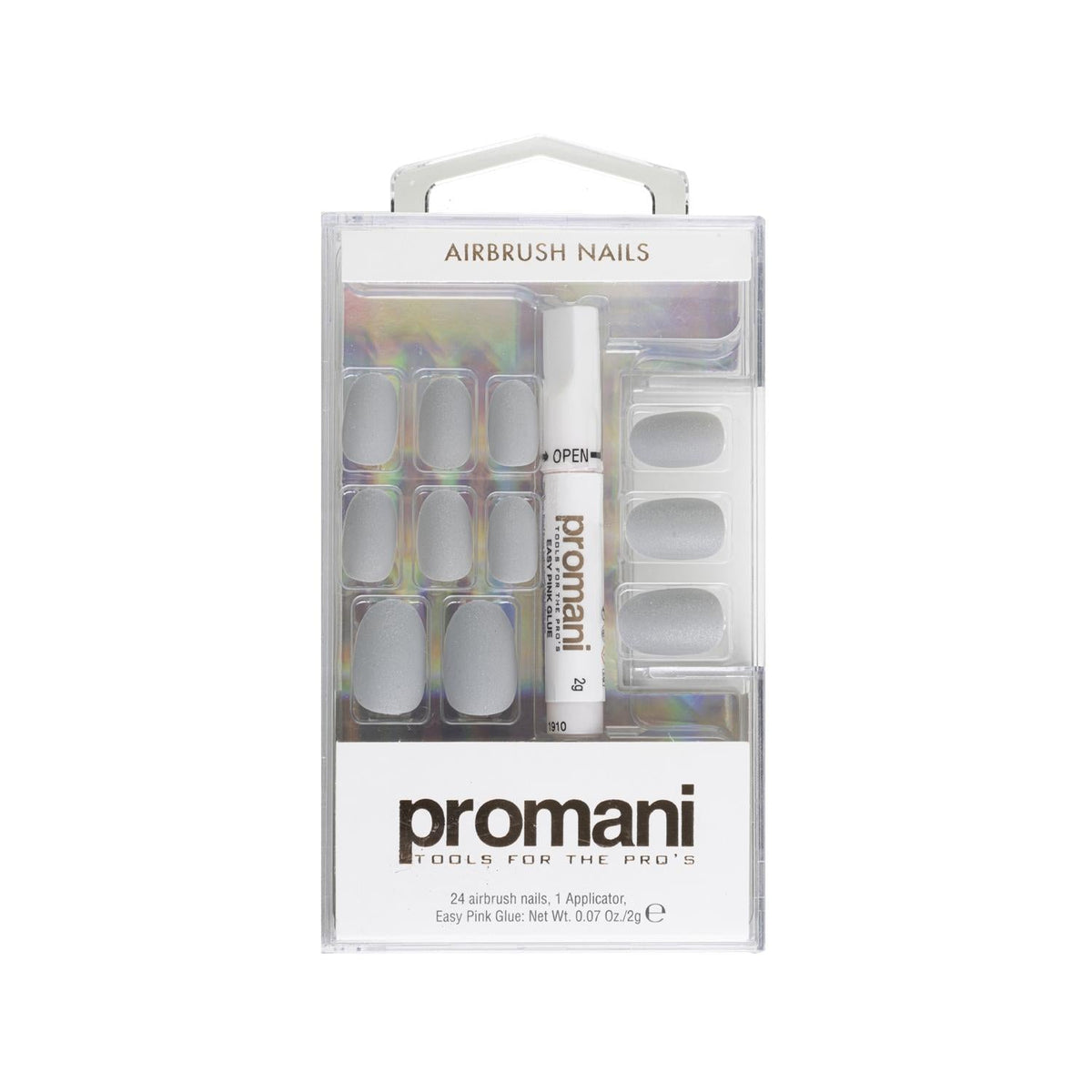 Promani: Matte Anthracite Grey False Nail Kit | Ready to Wear Press On Nails for a Salon-Perfect Manicure at Home. by Beauty Care Bag