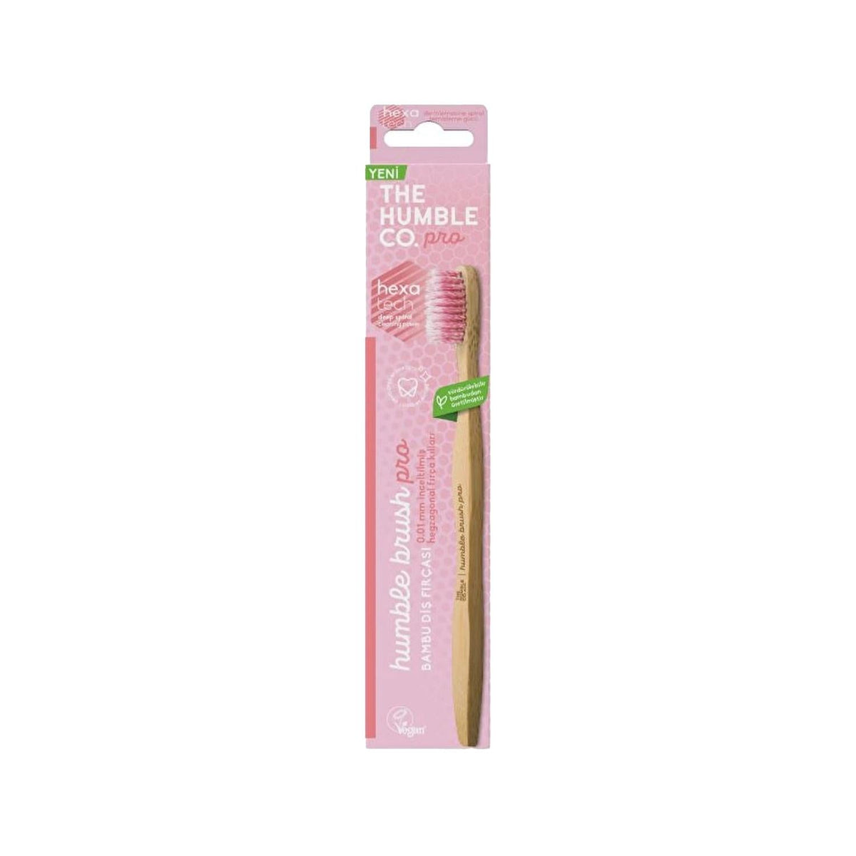 The Humble Co Pro Hexatech Adult Manual Toothbrush Soft Purple - Gentle Cleaning for Sensitive Teeth & Gums by Beauty Care Bag