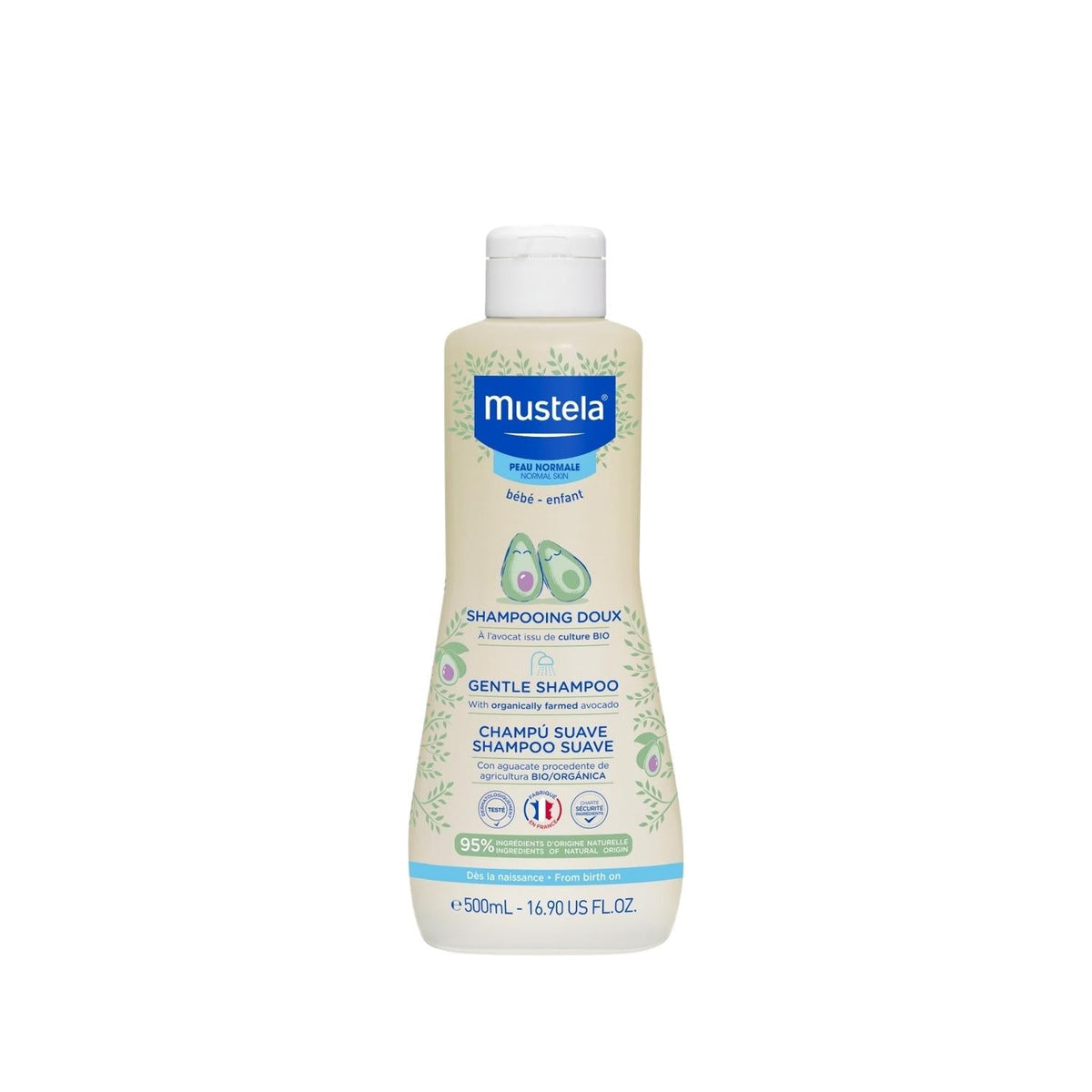 Mustela Gentle Baby Shampoo, 500ml - Gentle, Natural, and Hypoallergenic for Sensitive Baby Skin by Beauty Care Bag