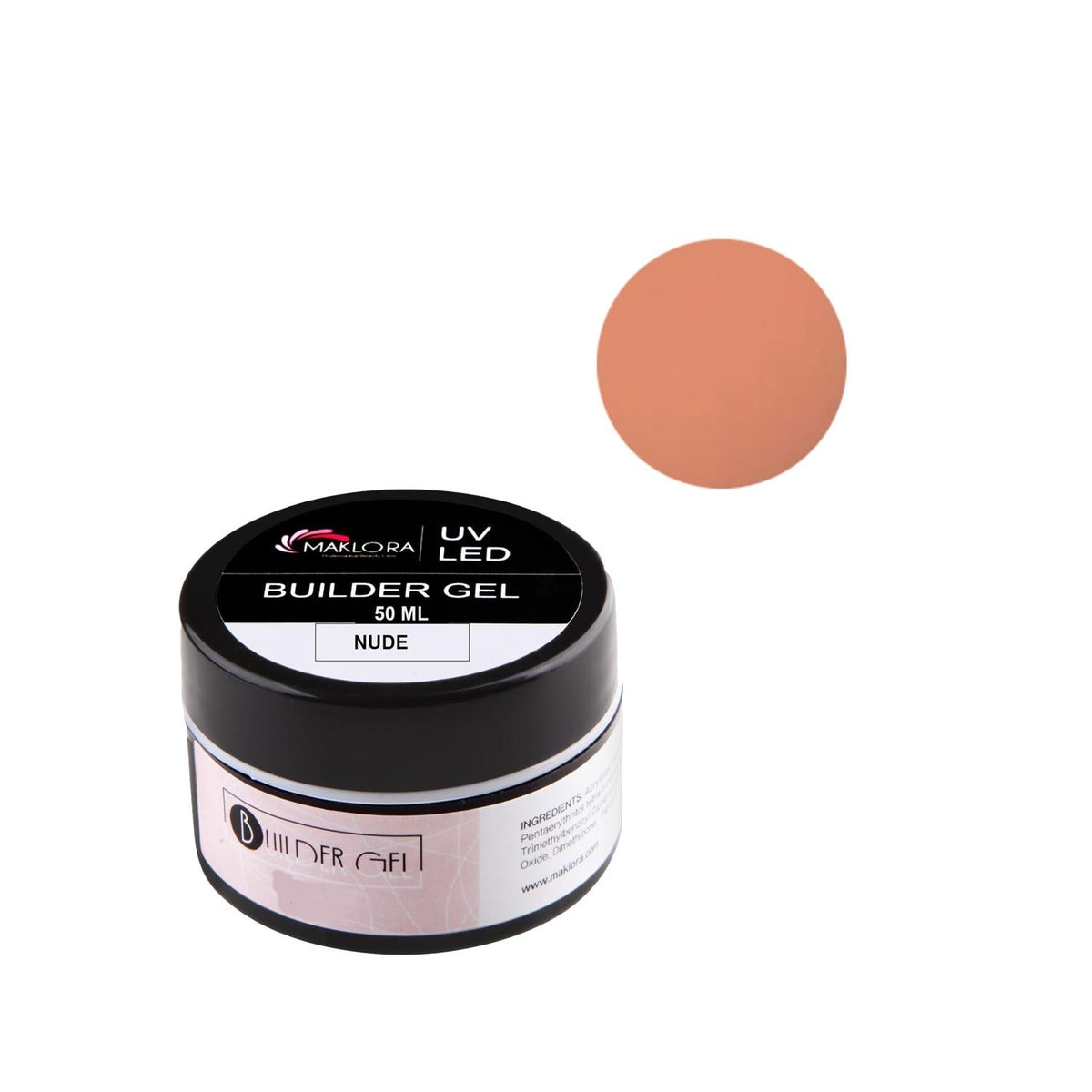 Maklora Nail Builder Gel Nude Nail Extension Gel 50 ml - Natural Nail Enhancement & Art Gel for Professionals & Beauty Enthusiasts by Beauty Care Bag