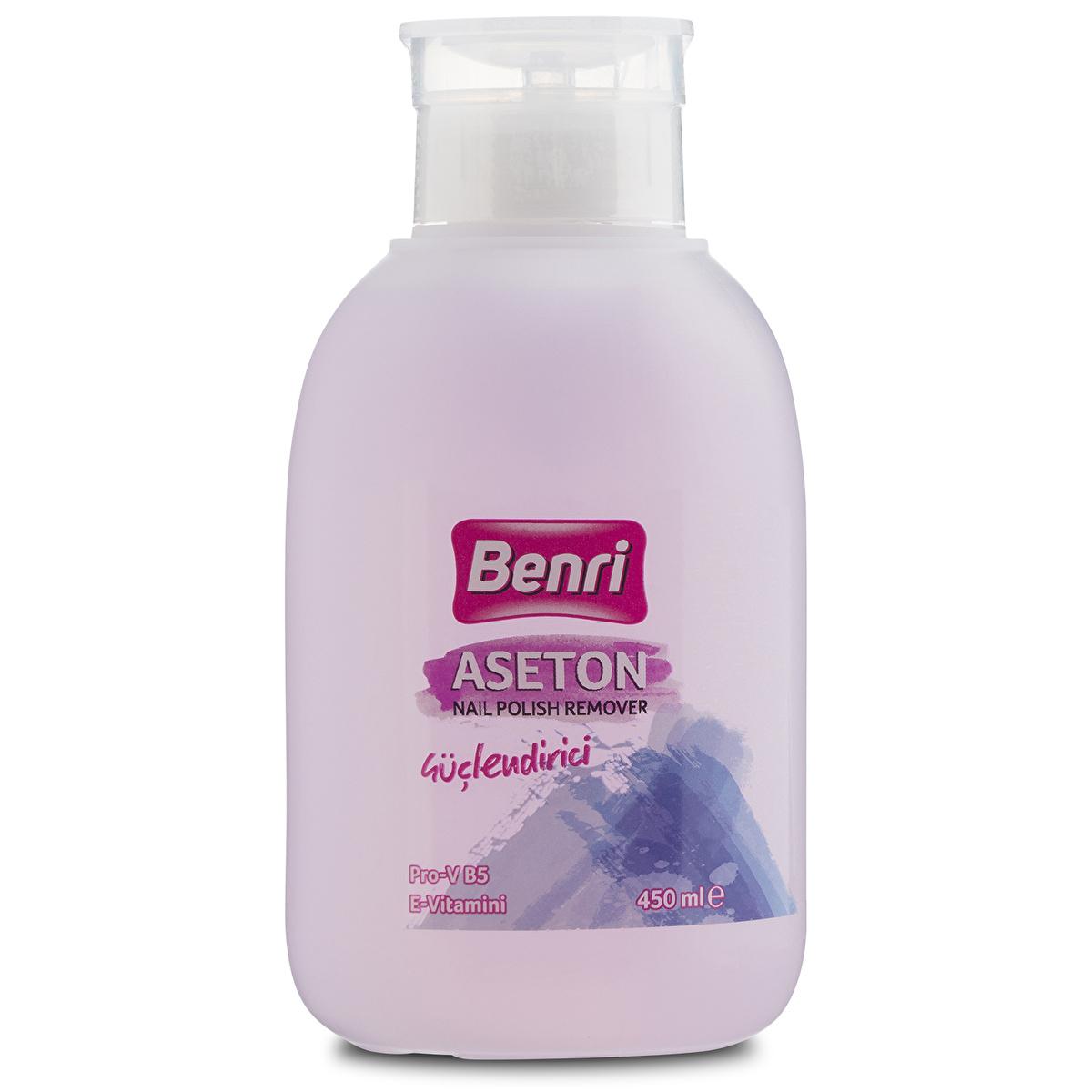Benri nail strengthener acetone with vitamin E and pro-vitamin B5, 450ml