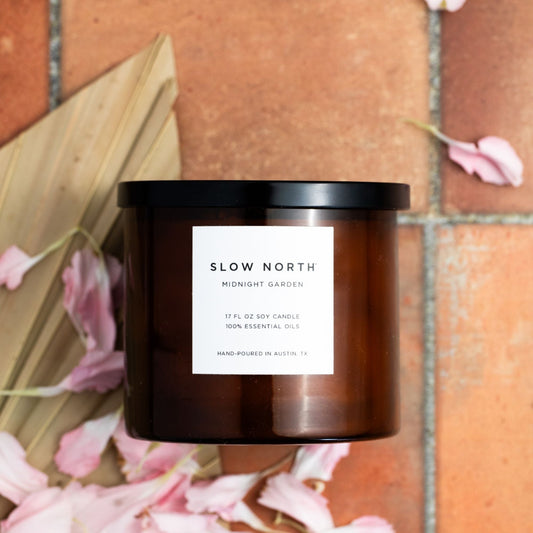 Midnight Garden (Lavender + Rosemary + Geranium) - Signature 3-Wick Candle by Slow North