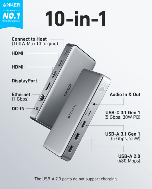 Anker <b>563</b> USB-C Docking Station (10-in-1) by Anker
