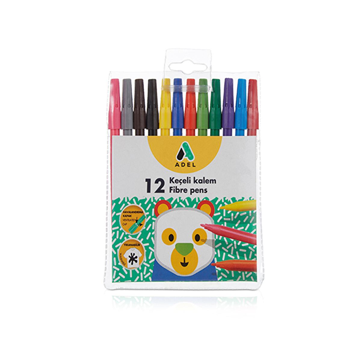 Adel Fabric Marker 12 Colors - Washable Textile Art Supplies for Crafting, DIY & Kids' Art Projects by Beauty Care Bag