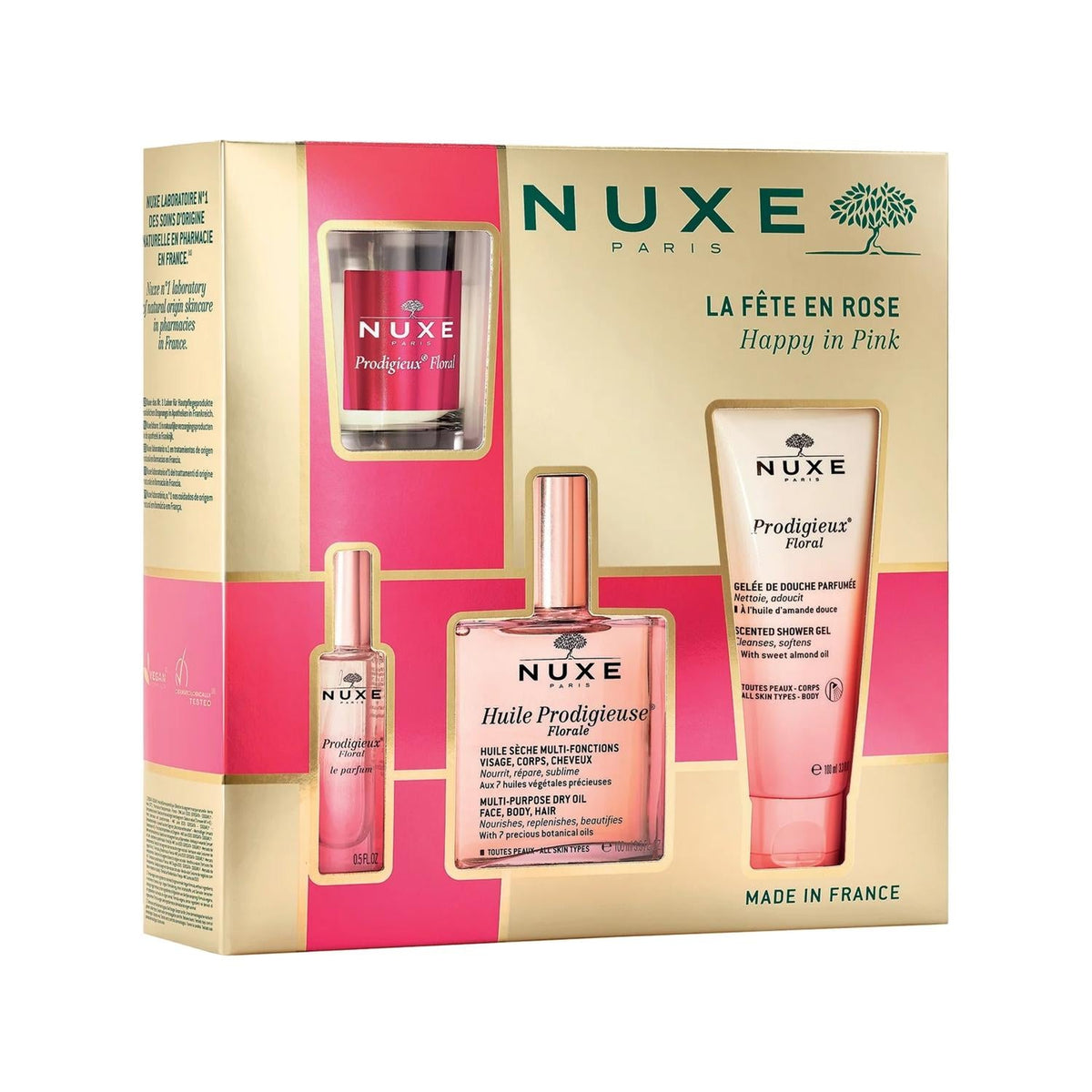 Nuxe Prodigieux Floral Happy in Pink beauty gift set