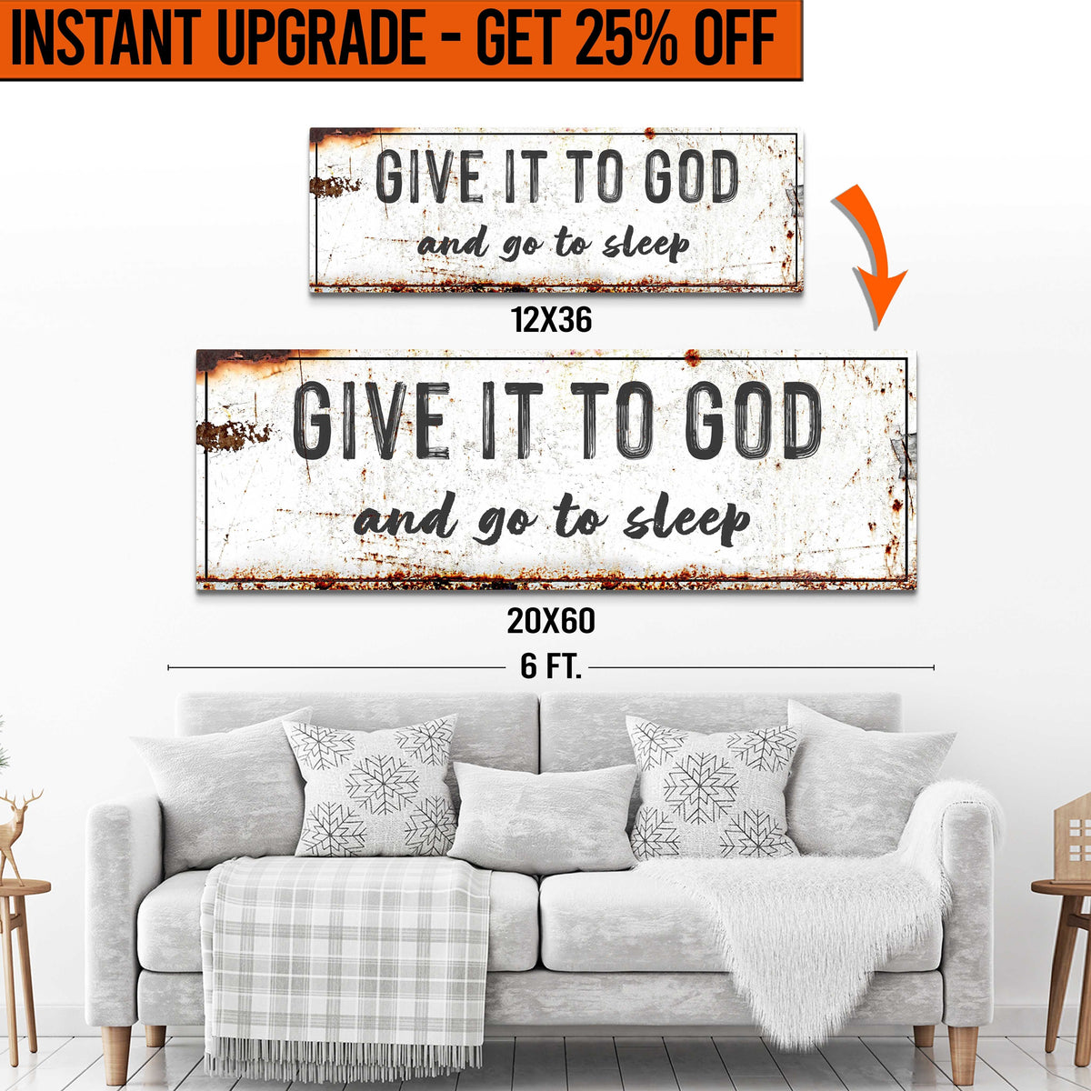 Upgrade Your 'Give It To God' (Style 1) Canvas To 20x60 Inches (Free Shipping) by Tailored Canvases
