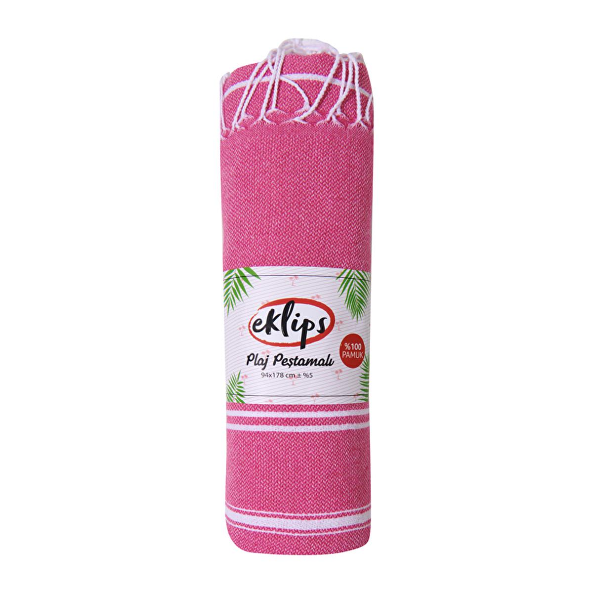 Eklips Pink Striped Turkish Towel - Lightweight, Absorbent Beach & Bath Peshtemal - Compact Travel Towel by Beauty Care Bag