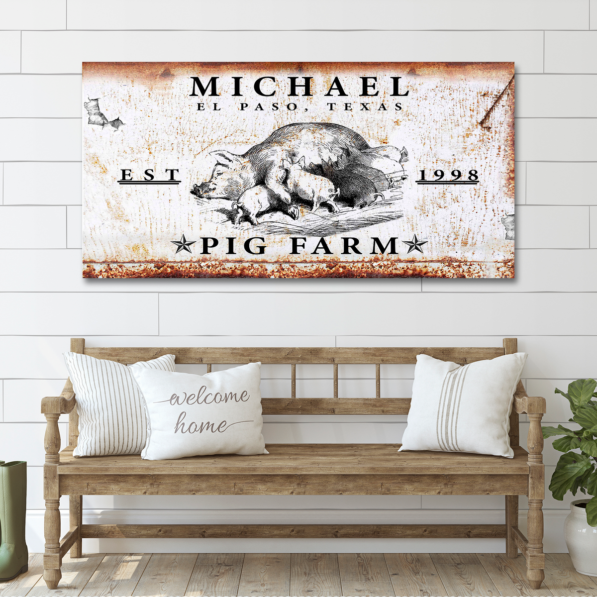 Pig Farm Sign by Tailored Canvases