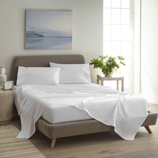 Picot embroidered 270 TC organic percale sheet set by Whisper Organics, view 2