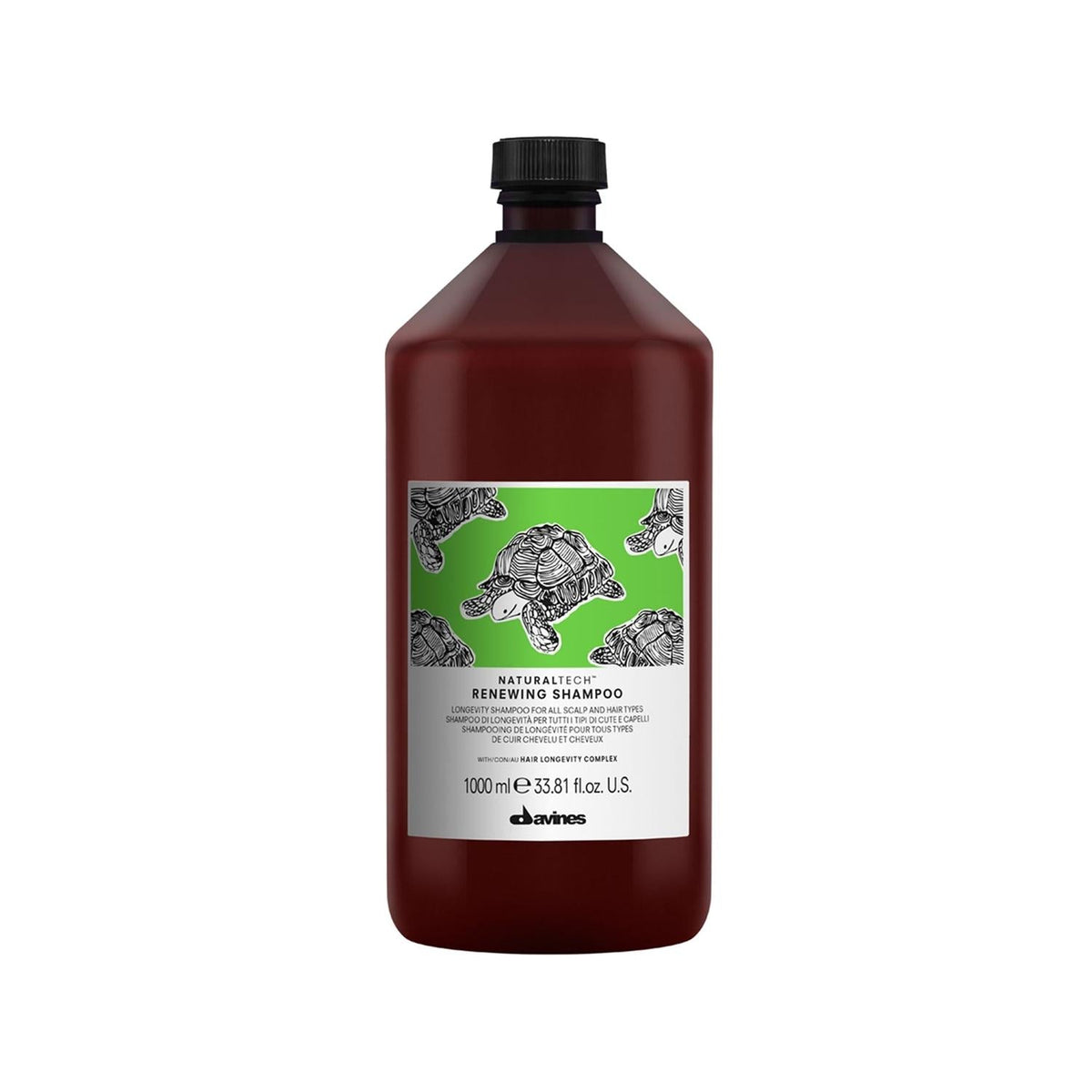 Davines NaturalTech Renewing Shampoo for All Hair Types - 1000ml Natural & Nourishing Hair Care by Beauty Care Bag
