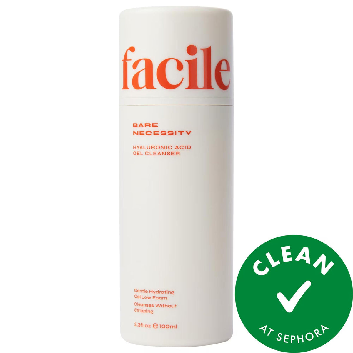 Bare Necessity: Hyaluronic Acid Gentle Facial Cleanser - Hydrating, Vegan, Cruelty-Free for Dry & Sensitive Skin - Makeup Removing & pH Balanced by Beauty Care Bag