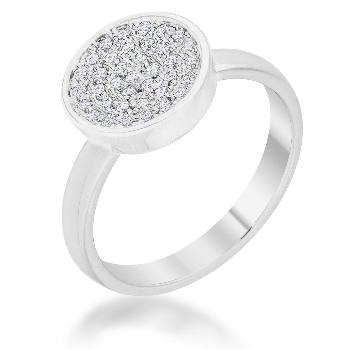 Avera 0.2ct Cubic Zirconia Pave Circle Ring in Pink by Avera Group