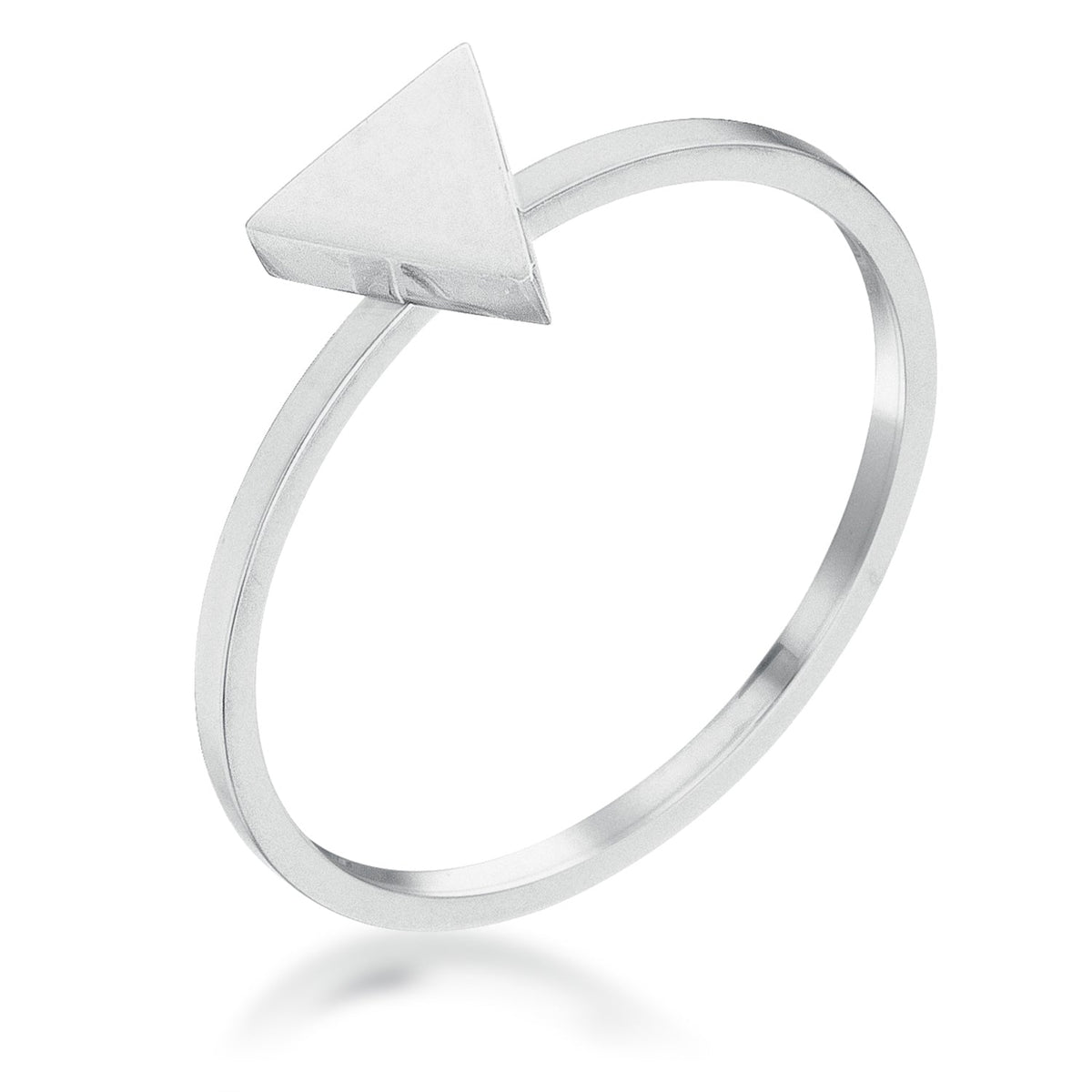 Avera Stainless Steel Triangle Stackable Ring In Pink by Avera Group