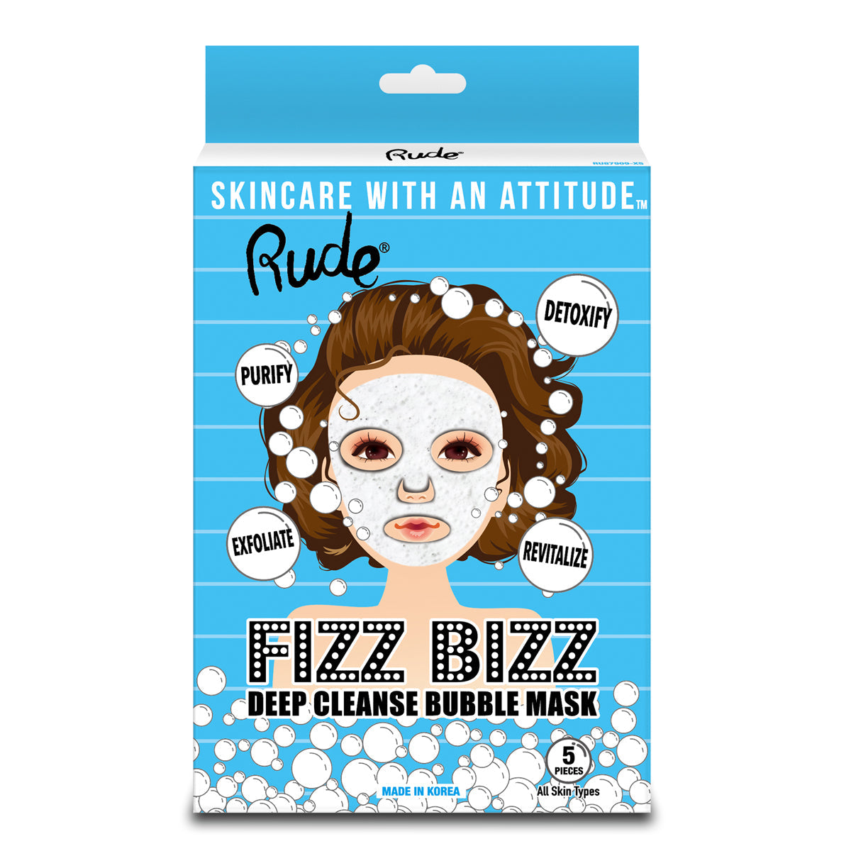 RUDE Fizz Bizz Deep Cleanse Bubble Mask, Pack of 5 by Avera Group