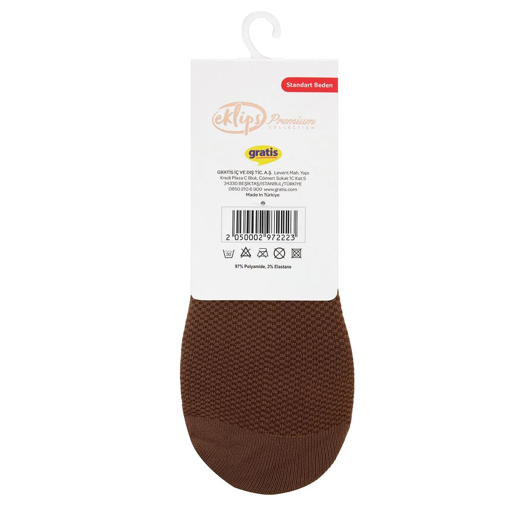 Eklips Premium Micro No-Show Socks Invisible Fit Brown 2-Pack by Beauty Care Bag
