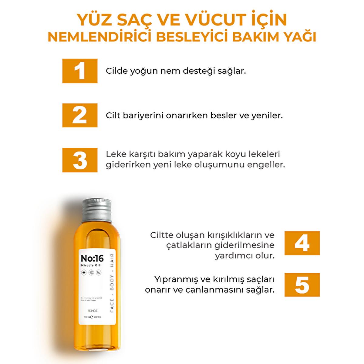 Sinoz Miracle Oil No:16 - Hydrating Face, Body & Hair Oil | Anti-Aging, Sensitive Skin & Dry Skin Treatment | Botanical Oil Complex by Beauty Care Bag
