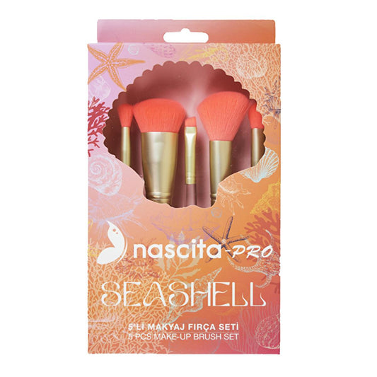 Nascita Pro Makeup Brush Set - 5 Piece Synthetic Brushes for Professional & Everyday Use by Beauty Care Bag
