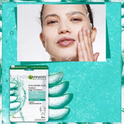 Garnier Hyaluronic Aloe Vera Hydrating Face Mask - Refreshing & Revitalizing Sheet Mask for Dry Skin, Intense Moisture & Soothing Comfort by Beauty Care Bag