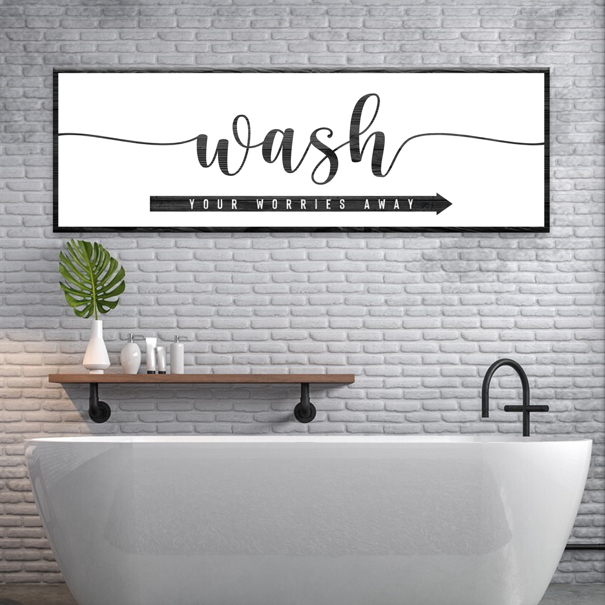 Wash Your Worries Away Sign by Tailored Canvases