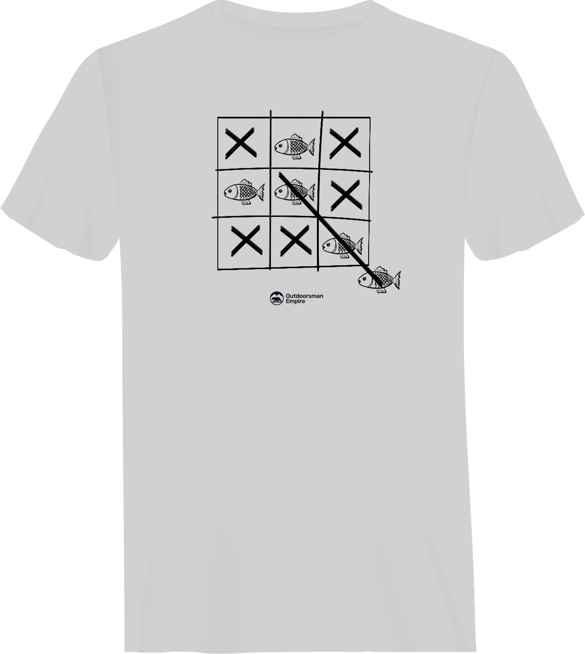 Fish Tick Tack Toe Man T-Shirt by Outdoorzees