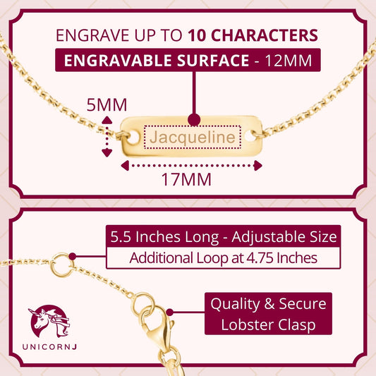 Kids' 14k yellow gold ID bracelet with red enamel racing car charm by Unicornj, view 2
