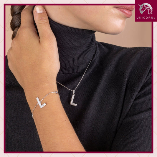Initial Bracelet in Sterling Silver by Massete