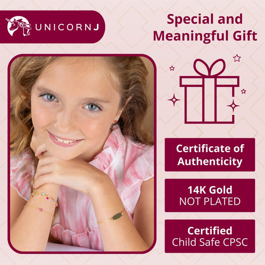 Infographic 1 for Kids' 14k yellow gold curb chain ID bracelet by Unicornj