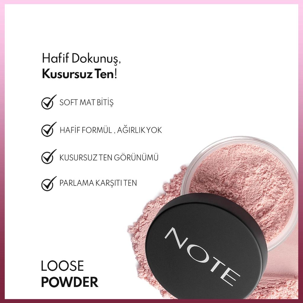 Note Pink Loose Powder Brightening Setting Makeup by Beauty Care Bag