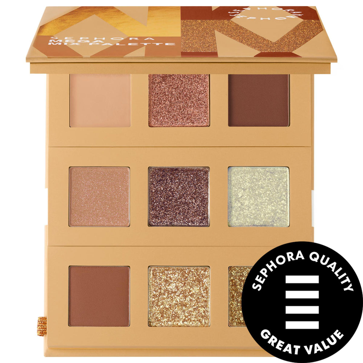 Mega Mix Eyeshadow Palette: Customizable, Long-Lasting & Highly Pigmented - Nude, Glitter, Matte & Metallic Eyeshadows by Beauty Care Bag