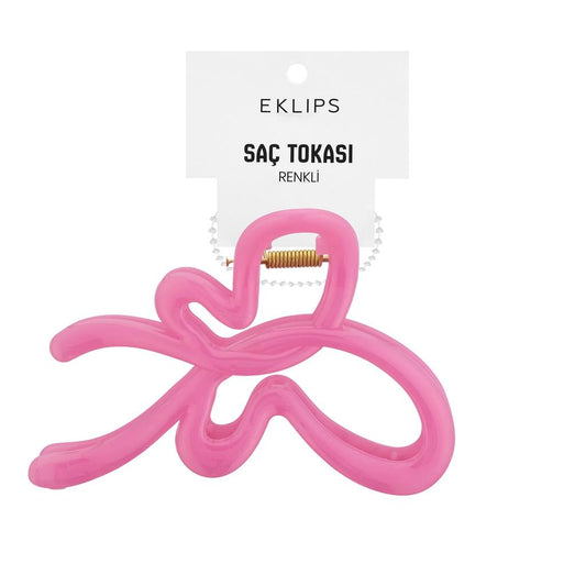 Eklips Pink Ribbon Claw Clip for Hair Styling by Beauty Care Bag