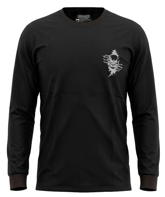 Men's Long Sleeve T-Shirt with Skull Graphic Print by Unik Just for Bikers