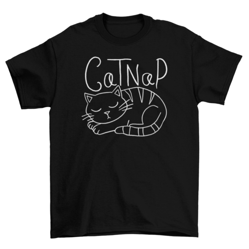 Cat taking a nap t-shirt by Turquoise Theseus