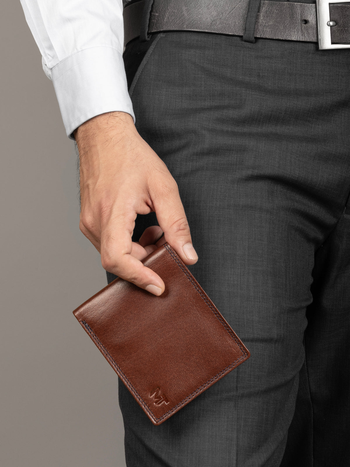 Brown Slate Cash & Card Holder by Classy Leather Bags