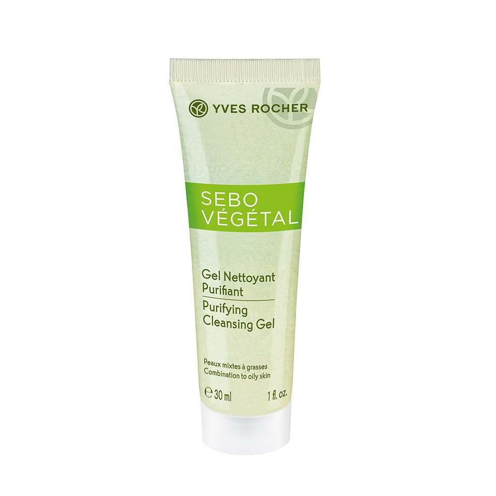Yves Rocher Sebo Vegetal Facial Cleansing Gel - Mini Size, Moisturizing & Gentle Cleanser for Hydrated Skin by Beauty Care Bag