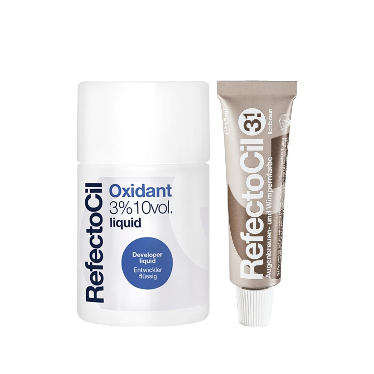 RefectoCil Eyebrow and Eyelash Dye No:3.1 with 3% 10 Vol. Liquid Oxidant - Professional Beauty Product by Beauty Care Bag