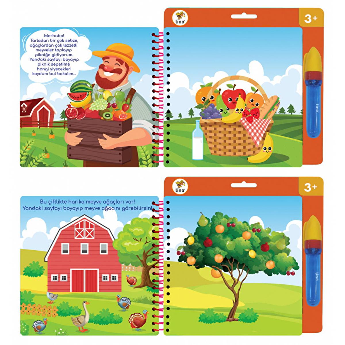 Lino Magic Water Painting Book: Reusable Farm Animal Coloring Book for Toddlers - Mess-Free, Self-Erasing Kids Water Drawing Fun. by Beauty Care Bag