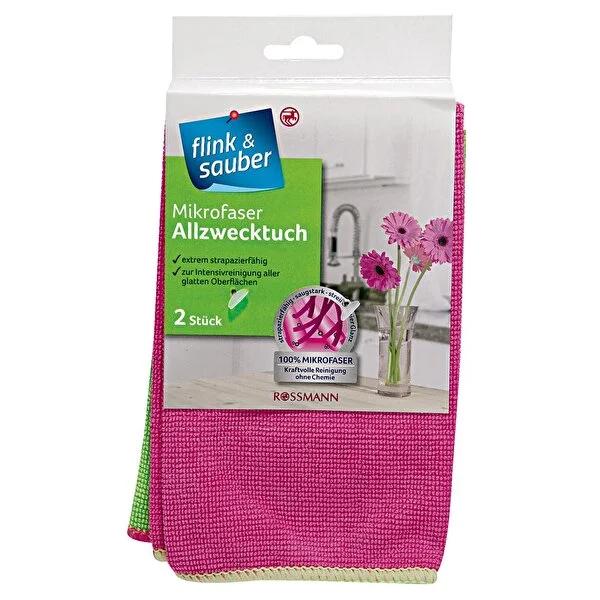 Flink & Sauber reusable microfiber cleaning cloths, pack of 2
