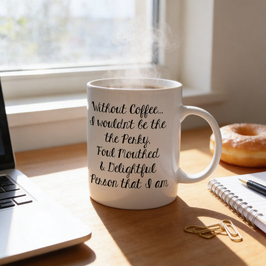 Funny Coffee Mug - Funny Gift - Funny Saying Coffee Mug - Perky Delightful Person by Joyful Moose
