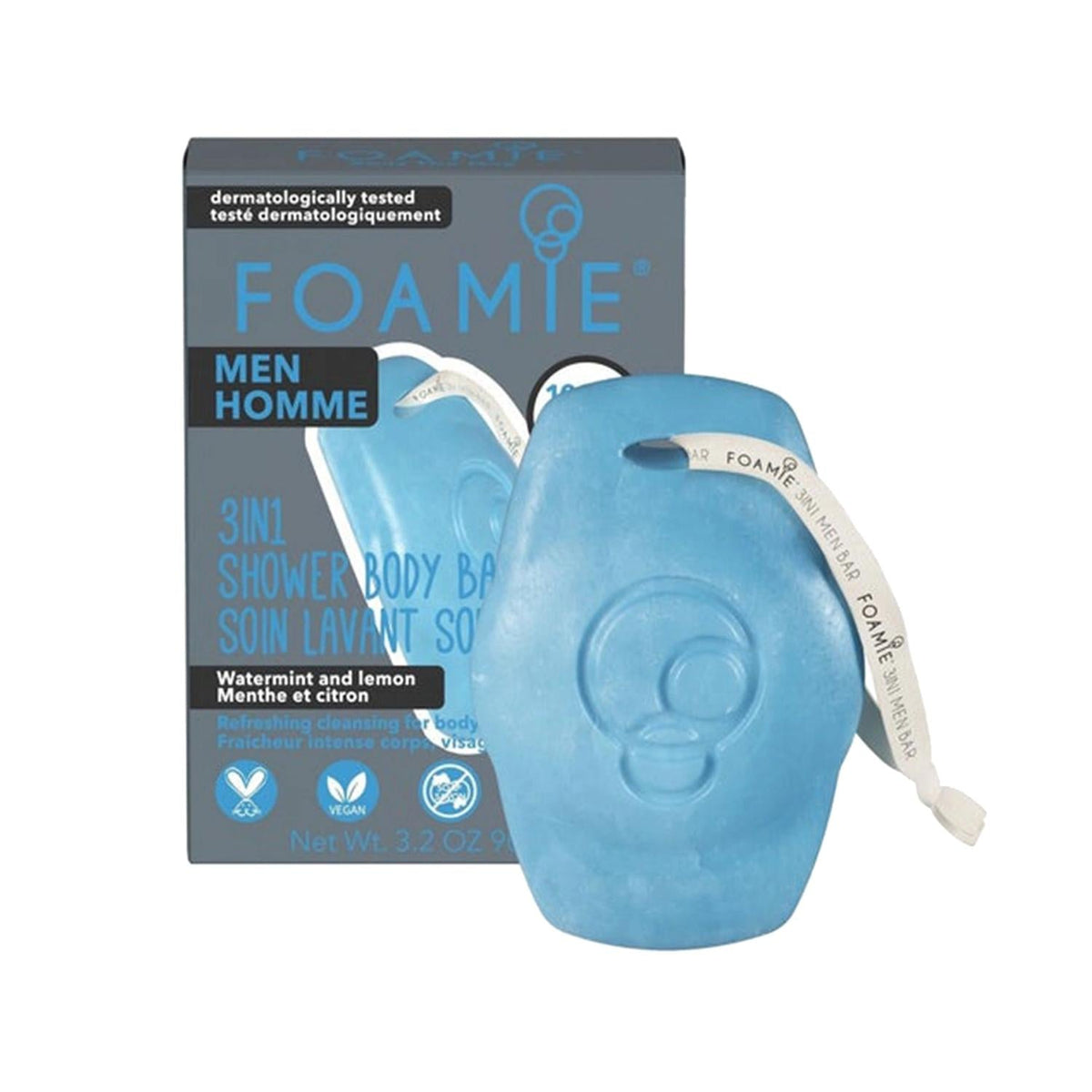 Foamie Men's 3 in 1 Seas the Day Shower Body Bar - Multipurpose Body Wash & Shower Gel for Men by Beauty Care Bag