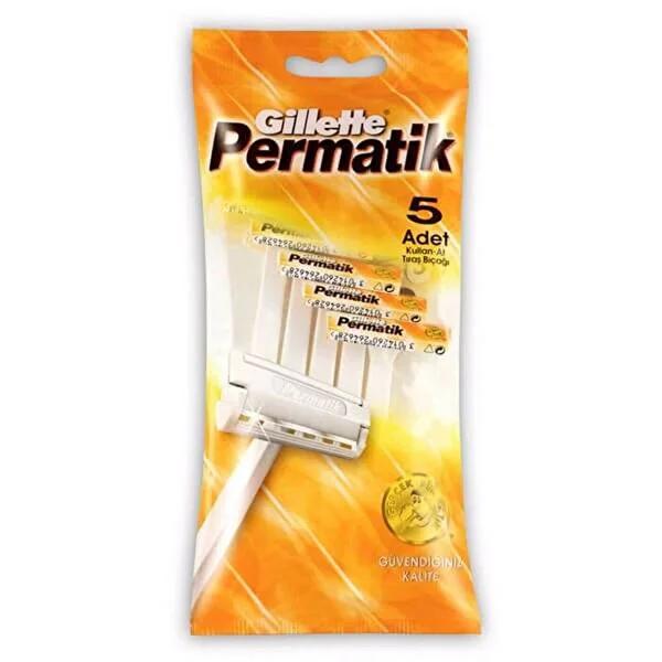 Permatik Disposable Razor Blades 5-Pack: Hygienic Single-Use Razors for Body Hair Removal, Non-Clogging Design by Beauty Care Bag