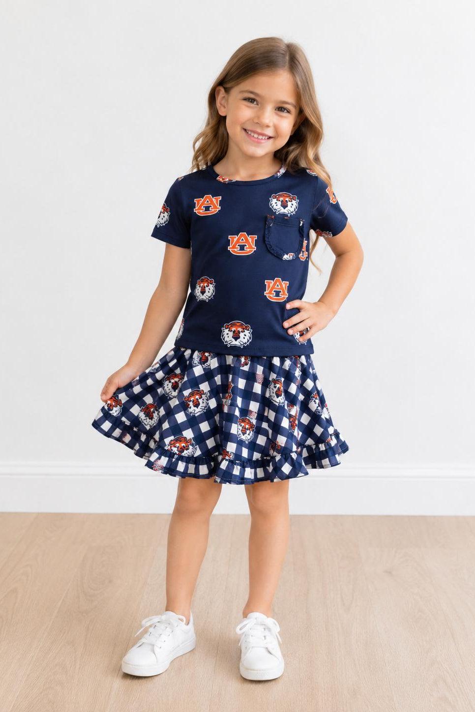 Auburn Blue Aubie Ruffle Pocket TeeRuffle Pocket TeeTorqelo.com