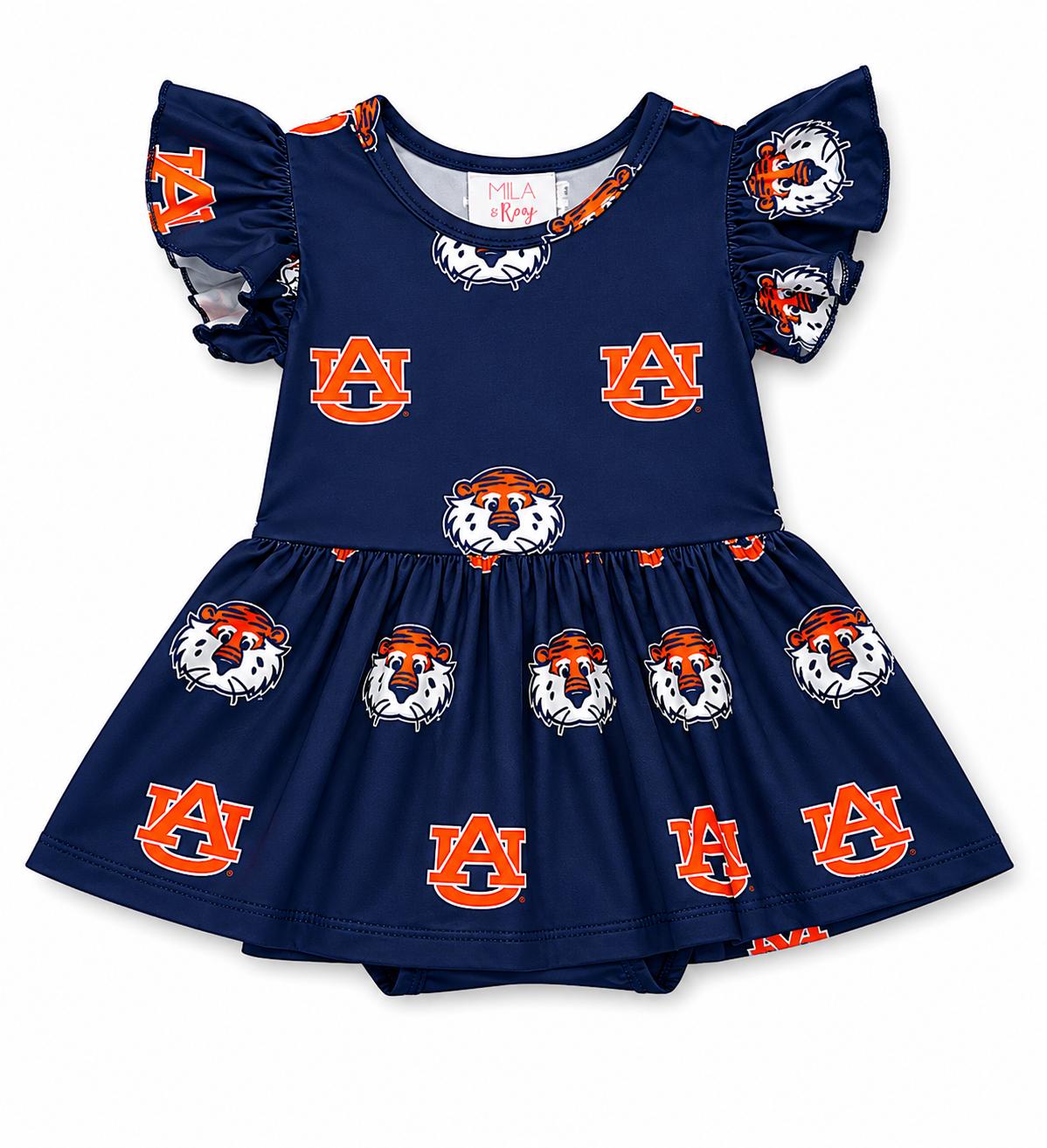 Auburn Blue Aubie S/S Flutter Twirl BodysuitTwirl Bodysuit - S/S FlutterTorqelo.com
