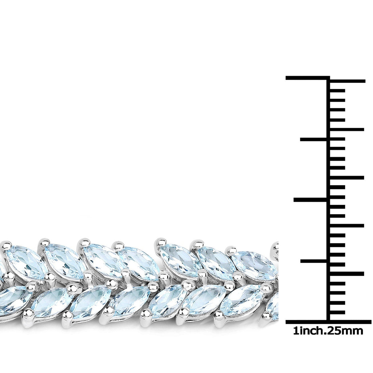 15.04 ct marquise blue topaz sterling silver bracelet by Avera Group, view 3