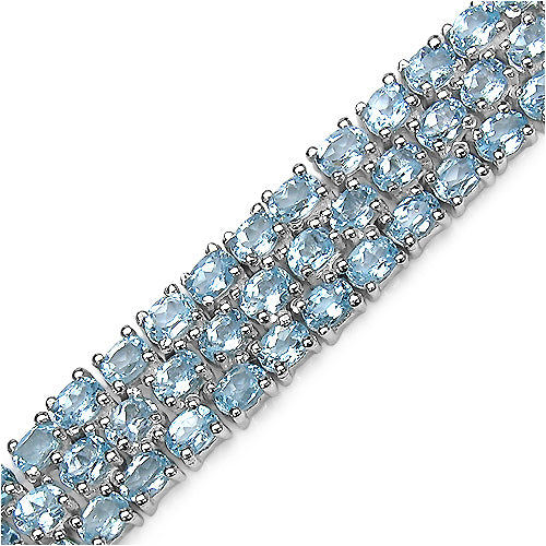 Genuine blue topaz .925 sterling silver bracelet by Avera Group, view 3
